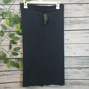 NWT Zara sparkle diamond blue black stretchy midi pencil skirt sz Large